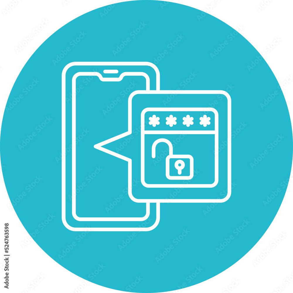 Unlock Multicolor Circle Line Inverted Icon Unlock Multicolor Circle Line Inverted Icon