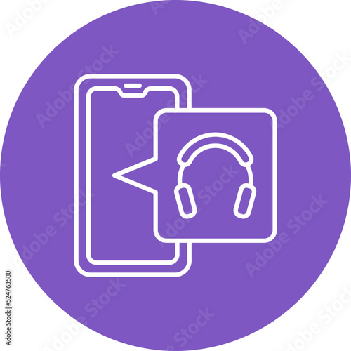 Headphones Multicolor Circle Line Inverted Icon