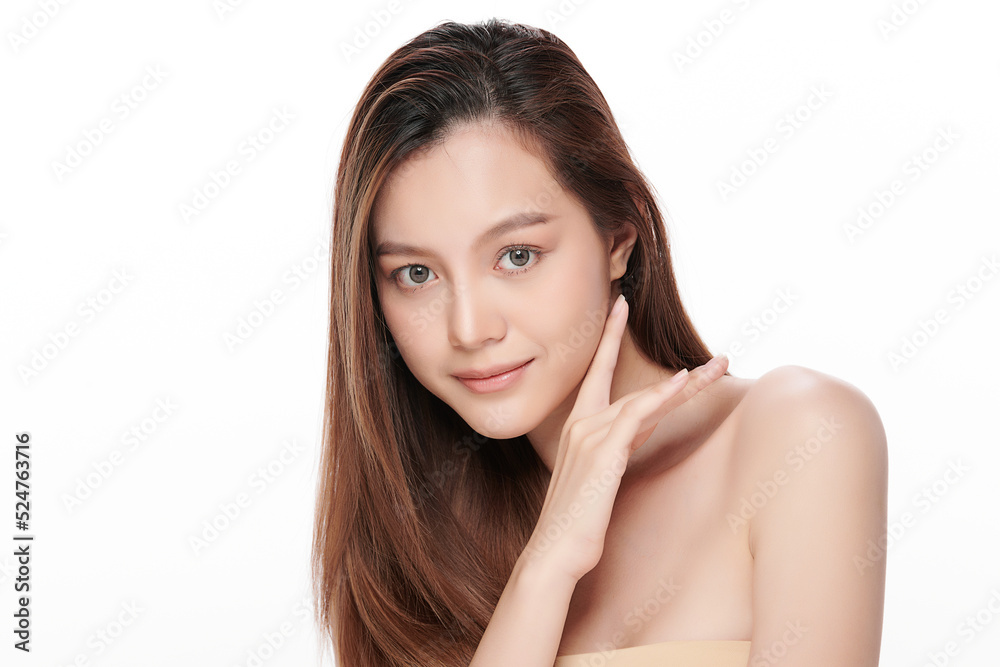 Beautiful young asian woman with clean fresh skin on white background, Face care, Facial treatment, Cosmetology, beauty and spa, Asian women portrait. Beautiful young asian woman with clean fresh skin on white background, Face care, Facial treatment, Cosmetology, beauty and spa, Asian women portrait.