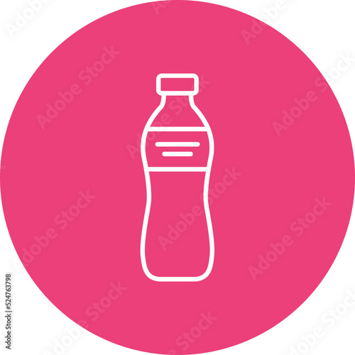 Water Bottle Multicolor Circle Line Inverted Icon