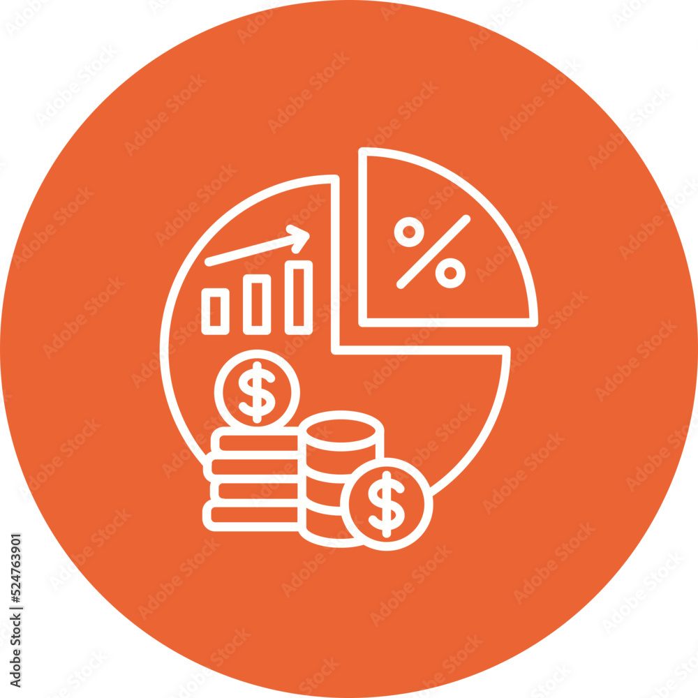 Investment Multicolor Circle Line Inverted Icon Investment Multicolor Circle Line Inverted Icon