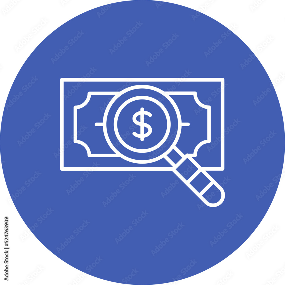 Loupe Money Multicolor Circle Line Inverted Icon Loupe Money Multicolor Circle Line Inverted Icon