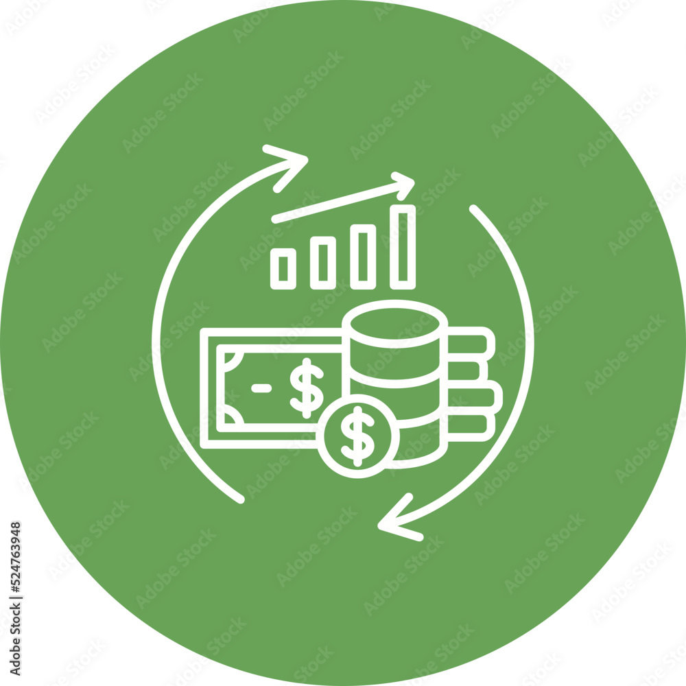 Cash Flow Multicolor Circle Line Inverted Icon Cash Flow Multicolor Circle Line Inverted Icon