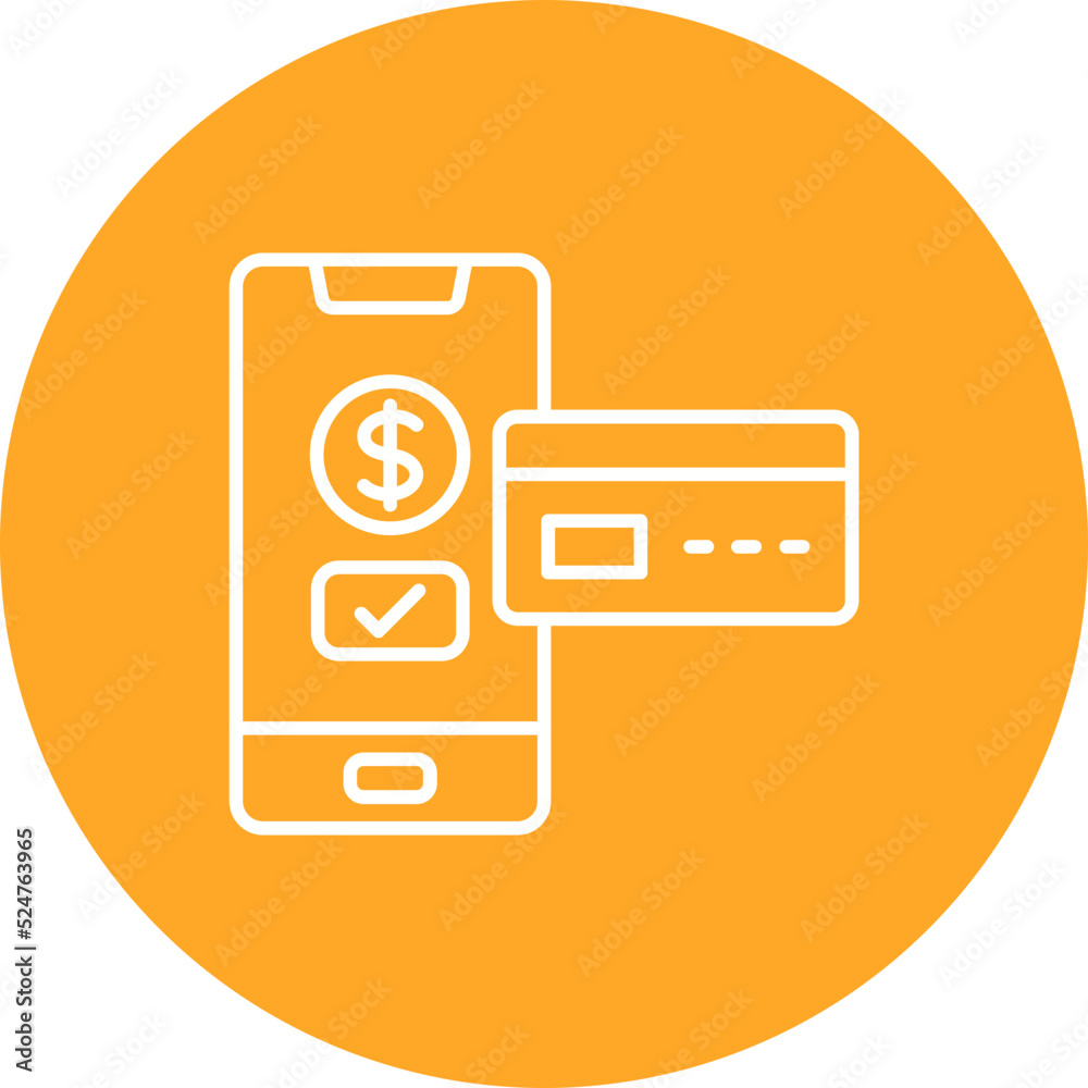 Smartphone Payment Multicolor Circle Line Inverted Icon Smartphone Payment Multicolor Circle Line Inverted Icon