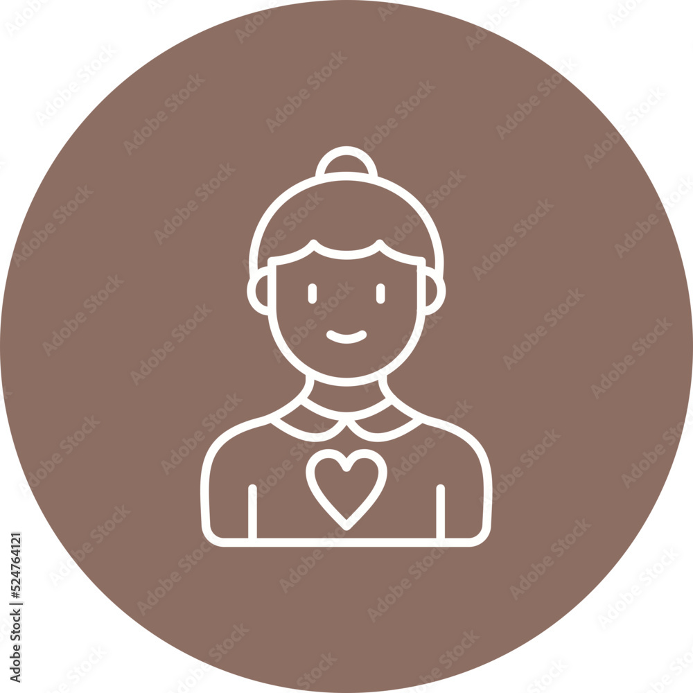 Grandmother Multicolor Circle Line Inverted Icon Grandmother Multicolor Circle Line Inverted Icon
