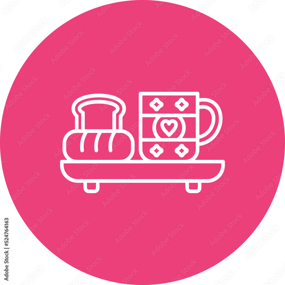 Breakfast Multicolor Circle Line Inverted Icon Breakfast Multicolor Circle Line Inverted Icon