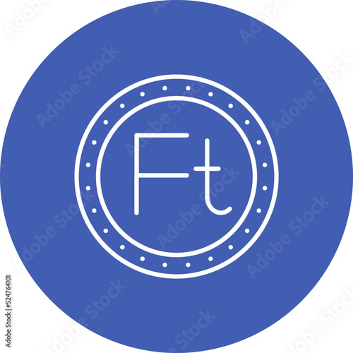 Forint Multicolor Circle Line Inverted Icon