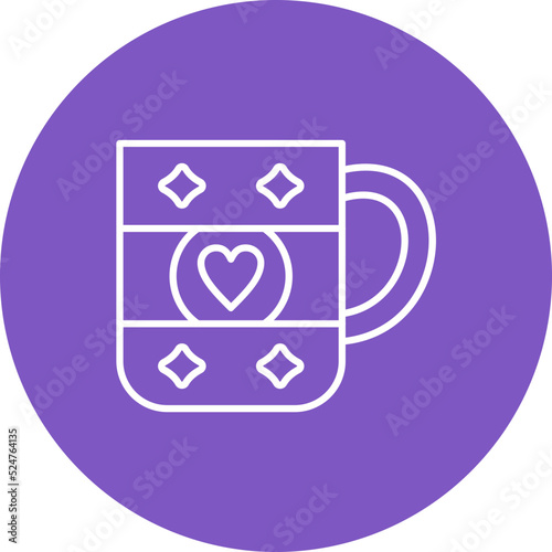 Tea Mug Multicolor Circle Line Inverted Icon