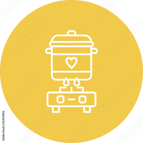 Cooking Multicolor Circle Line Inverted Icon