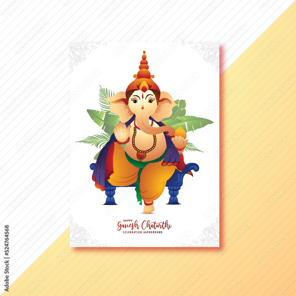 Traditional happy ganesh chaturthi festival celebration brochure background