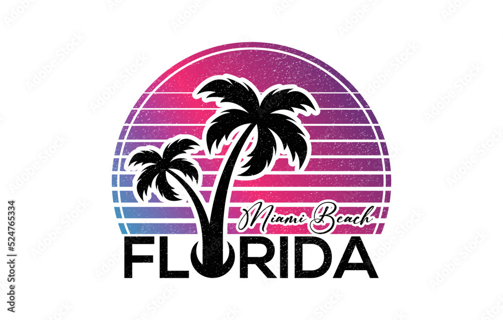 Miami beach Florida t shirt design