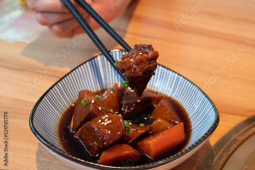 Delicious Japanese beef tongue stew
