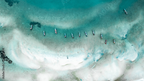 Aerial view of fishing boats in Koh Samui Thailand