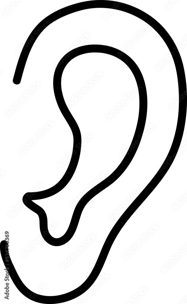 Ear icon on white background. Vector illustration on white background..eps Ear icon on white background. Vector illustration on white background..eps