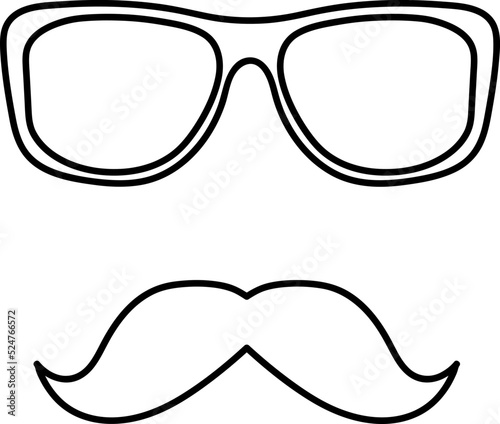  glasses and mustaches vector icon illustration on white background..eps