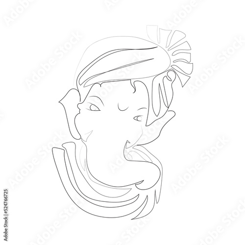 lord Ganesh. Ganesh Puja. Ganesh Chaturthi. It is used for postcards, prints, textiles, tattoo.Ornament beautiful card with God Ganesha. Illustration of Happy Ganesh Chaturthi.om ghanesh.Indian religi photo