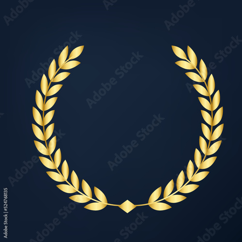 golden leaf crown editable vector for design  photo