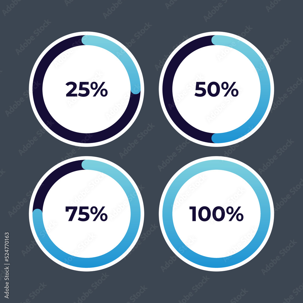 Circular progress loading bar. Vector Progress Rings. Circular progress loading bar. Vector Progress Rings.