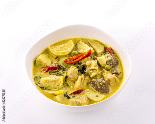 Thai food chicken green curry