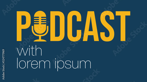 podcast cover art design. podcast vector design concept with mic