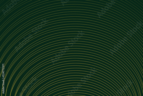 Business background. Abstract background. Gold color of curve lines on dark luxury green background. curve lines pattern with copy space.