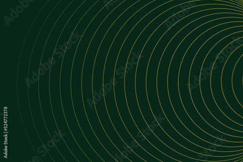 Business background. Abstract background. Gold color of curve lines on dark luxury green background. curve lines pattern with copy space.