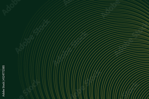 Business background. Abstract background. Gold color of curve lines on dark luxury green background. curve lines pattern with copy space.