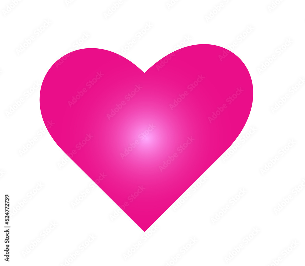 A beautiful romantic pink color heart icon on white background.
