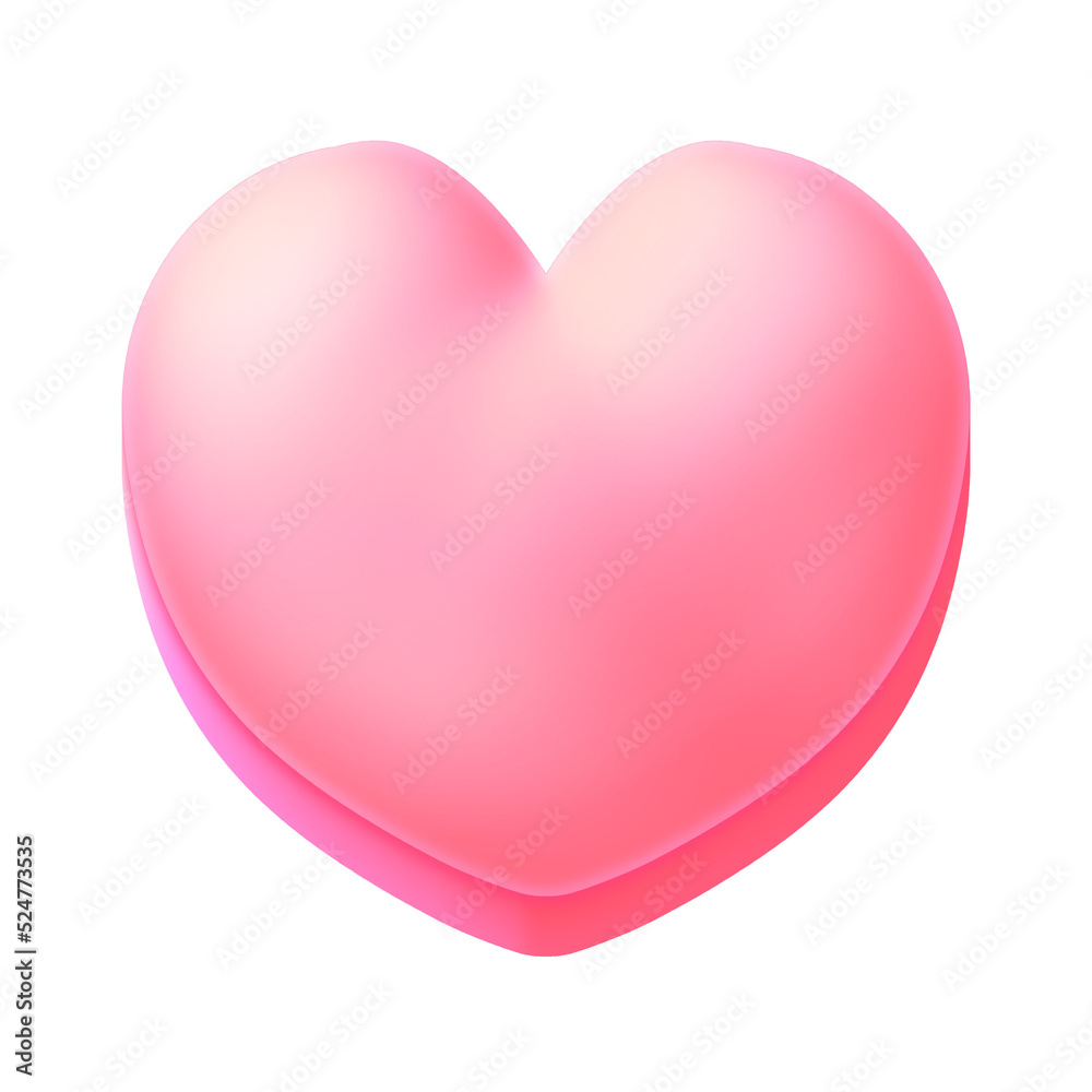 Pink heart game asset 2D icon transparent background
