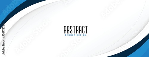 blue wave modern wide banner design template