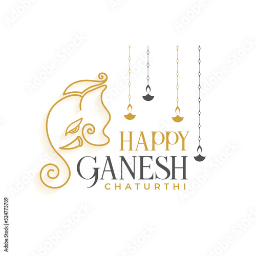 stylish lord ganesha design for ganesh chaturthi wishes card banner