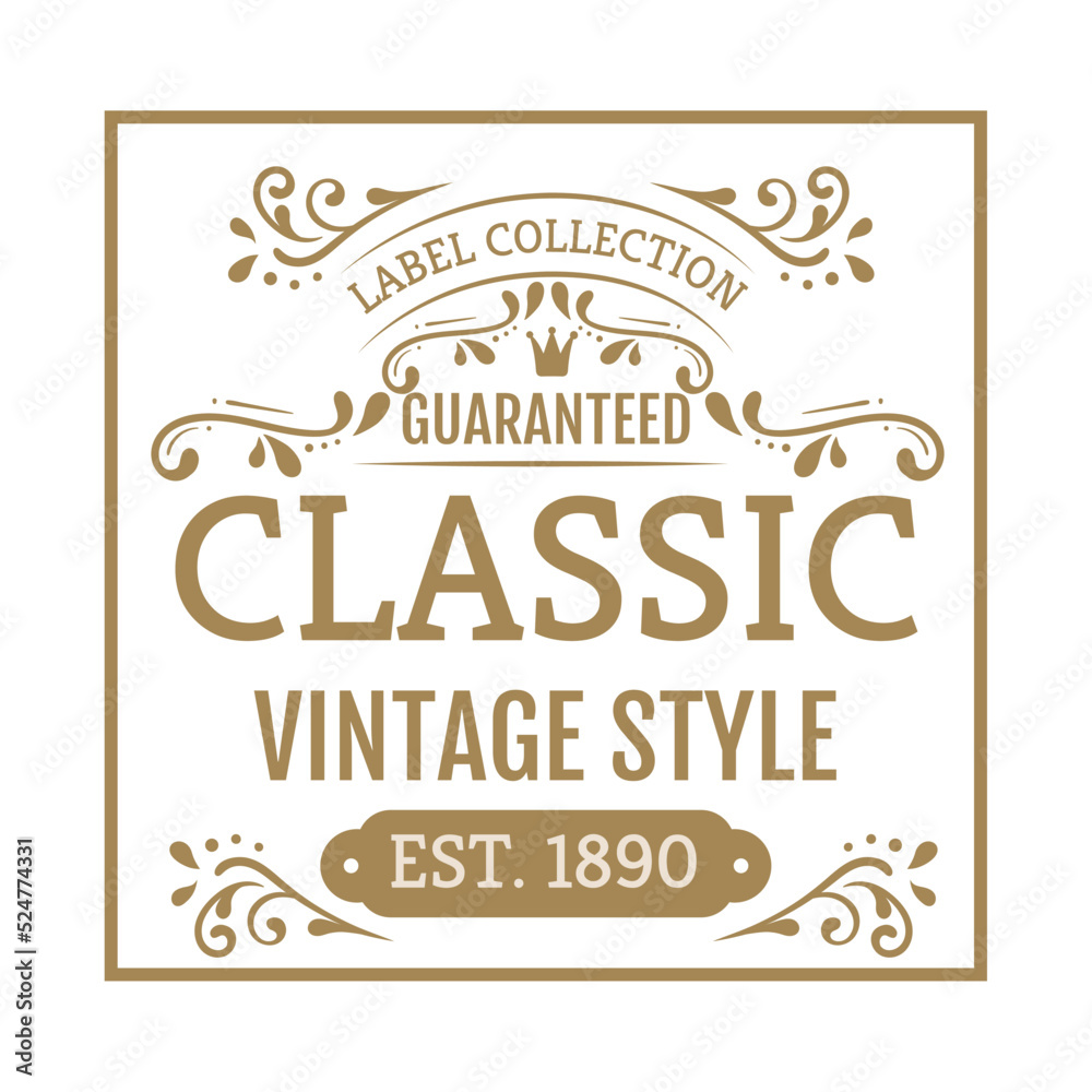 classic vintage style golden label