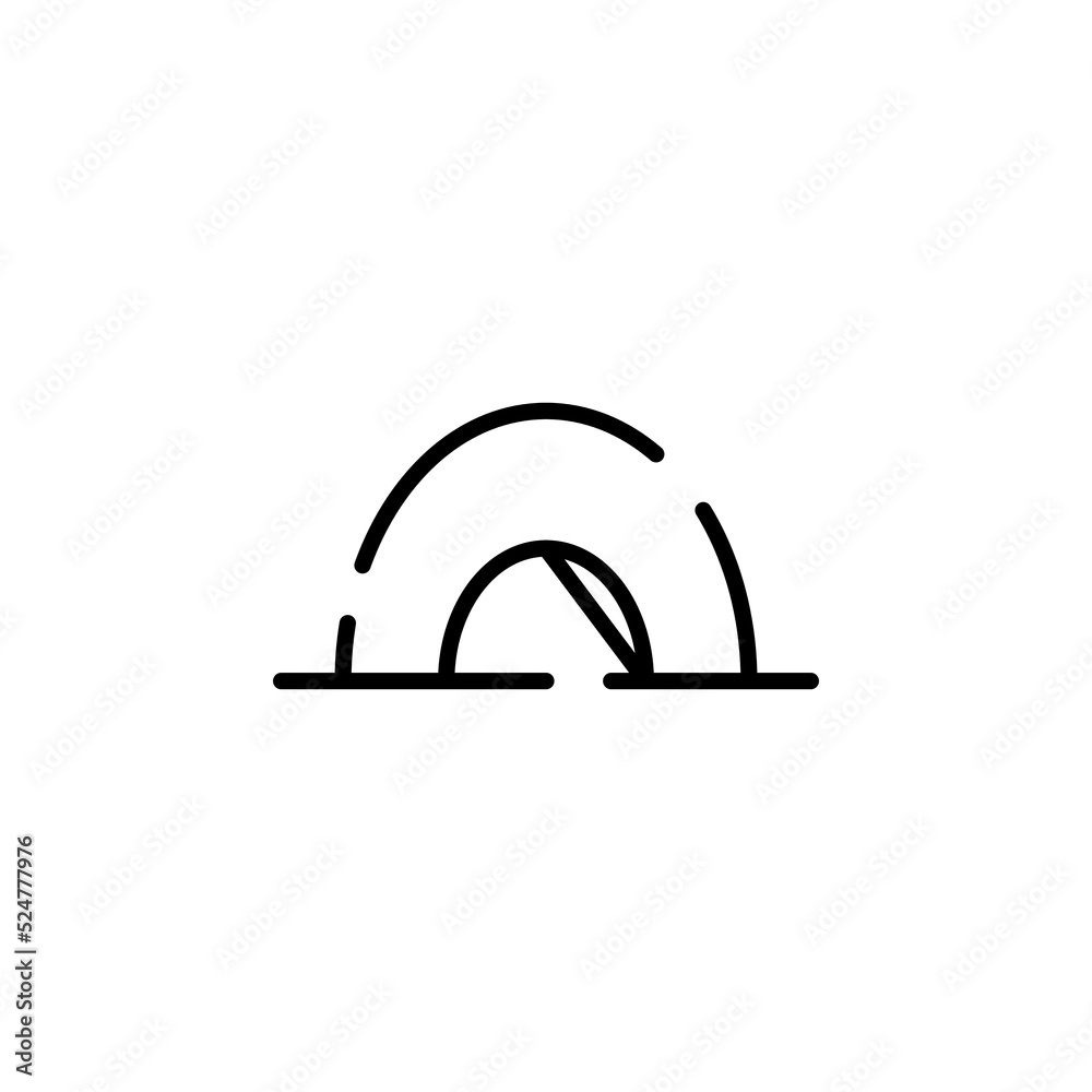 Camp, Tent, Camping, Travel Dotted Line Icon Vector Illustration Logo Template. Suitable For Many Purposes. Camp, Tent, Camping, Travel Dotted Line Icon Vector Illustration Logo Template. Suitable For Many Purposes.
