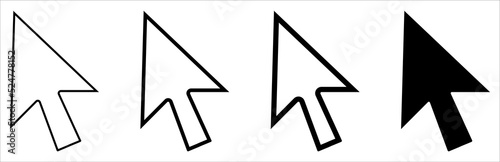 Computer mouse click pointer cursor arrow flat vector icon for apps and websites