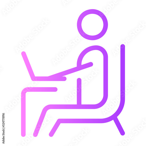 work from home gradient icon