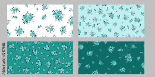 Collection of spring prints with flowers for fabrics and home textile