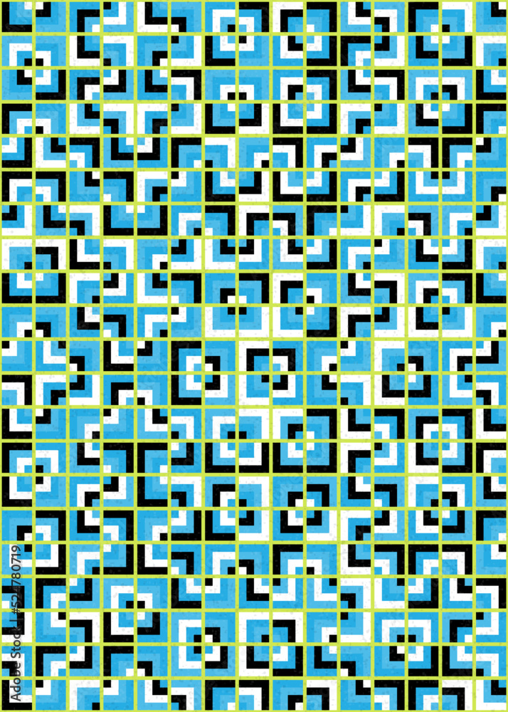 Fototapeta premium Abstract Geometric Pattern generative computational art illustration