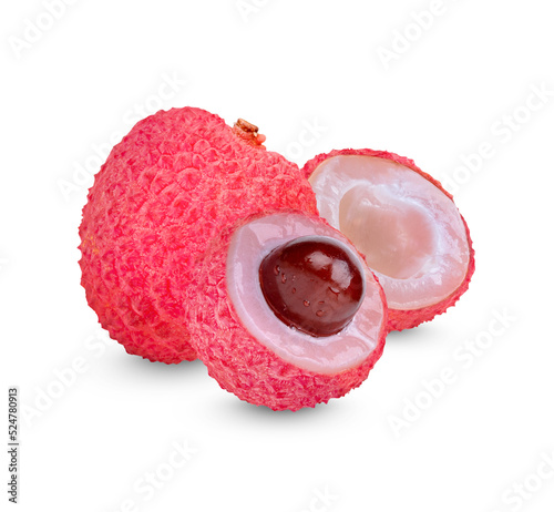 Fresh lychee isolated on transparent background (.PNG) photo