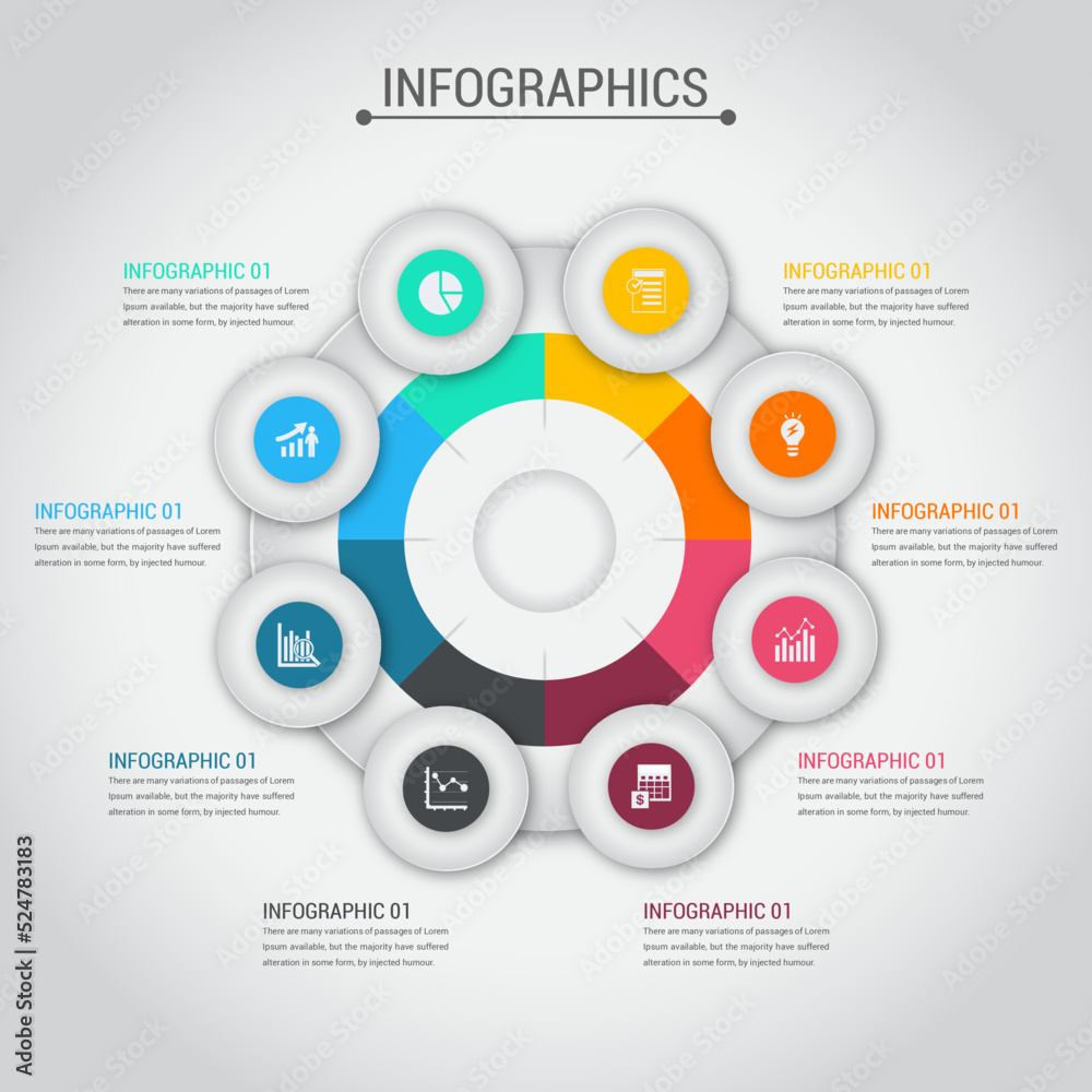 Fototapeta premium Flat Circular Diagram Infographic Illustration