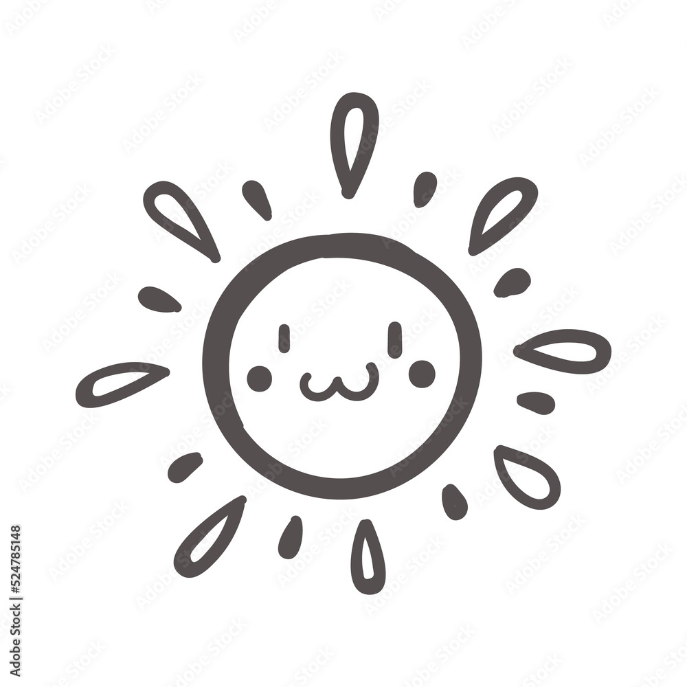 hand drawn cute cartoon character sun set summer solar radiation element hand drawn cute cartoon character sun set summer solar radiation element