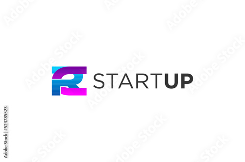 Initial RC letter logo design minimalist simple modern icon symbol technology company