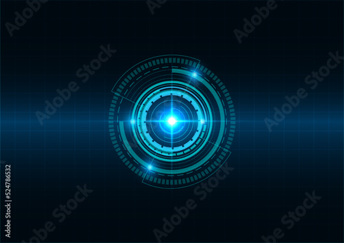 Blue circle and line technology abstract technology innovation concept vector background and glowing light
