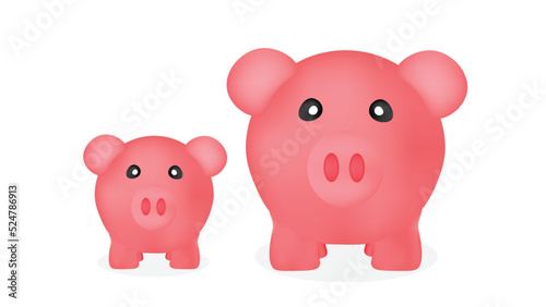 pig cute vector illustration isolated on a white background concept of banking or business services