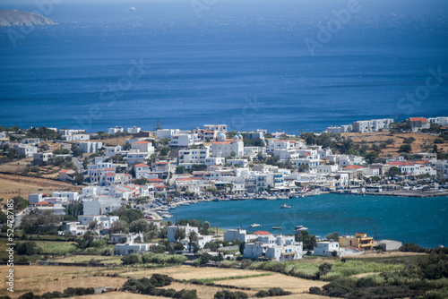 gavrio city and port in andros island greece