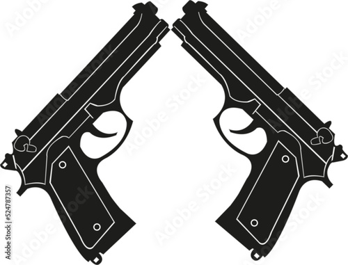 double hand gun pistol svg vector cut file cricut silhouette and design for shops and t-shirts army gun 