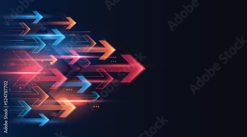 Modern abstract arrows moving at high speed. Dynamic motion. Technology movement pattern for banner or poster design. Vector EPS10..