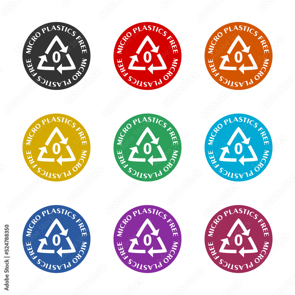 Obraz premium Micro plastics free icon. Set icons colorful