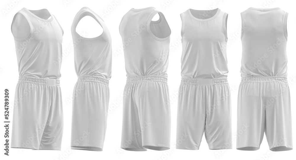 Basketball jersey Round neck and pants 3d rendered Stock Illustration