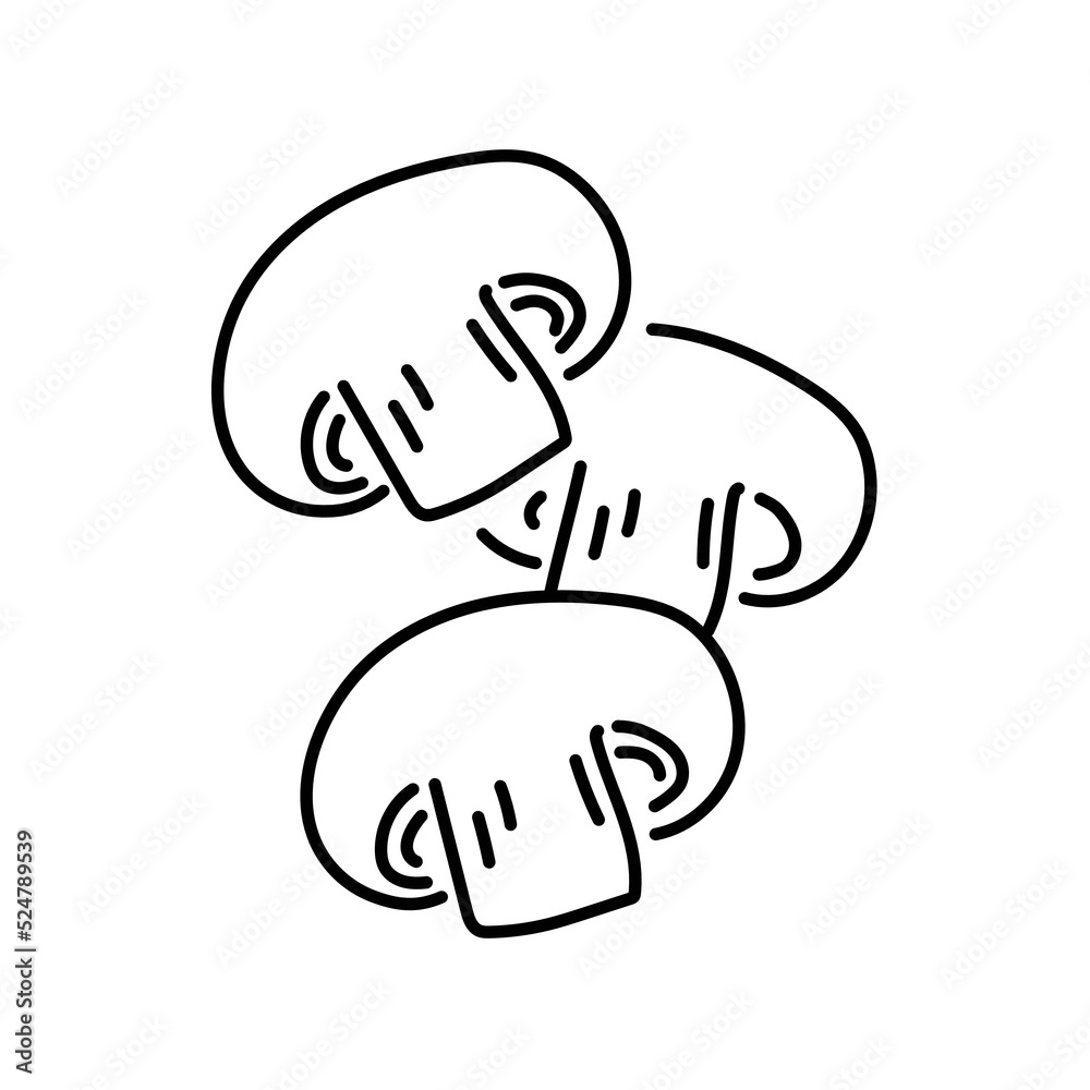 Chopped mushroom color line icon. Natural vegetable. Chopped mushroom color line icon. Natural vegetable.