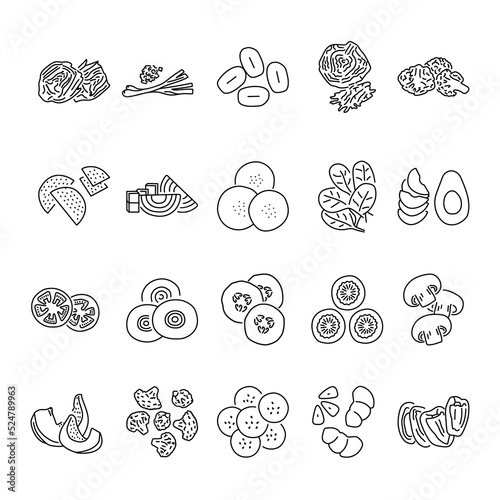 Vegetables color line icons set. Pictograms for web page